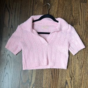 Pink Knitted T-Shirt from Urban Outfitters